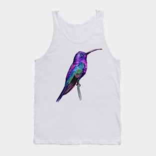 Violet Saberwing Hummingbird Watercolor Painting Tank Top